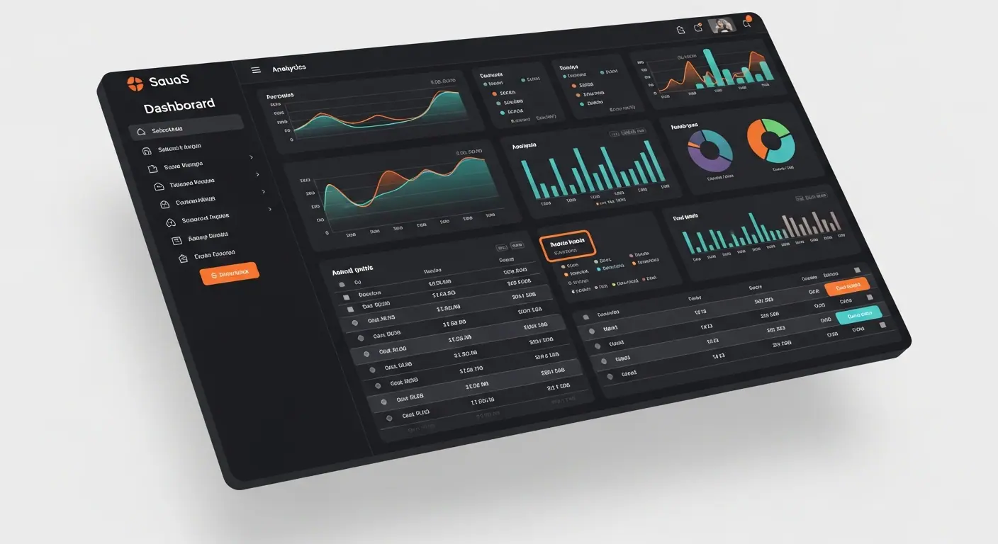 Dashboard SaaS avec analytics et tableaux de données