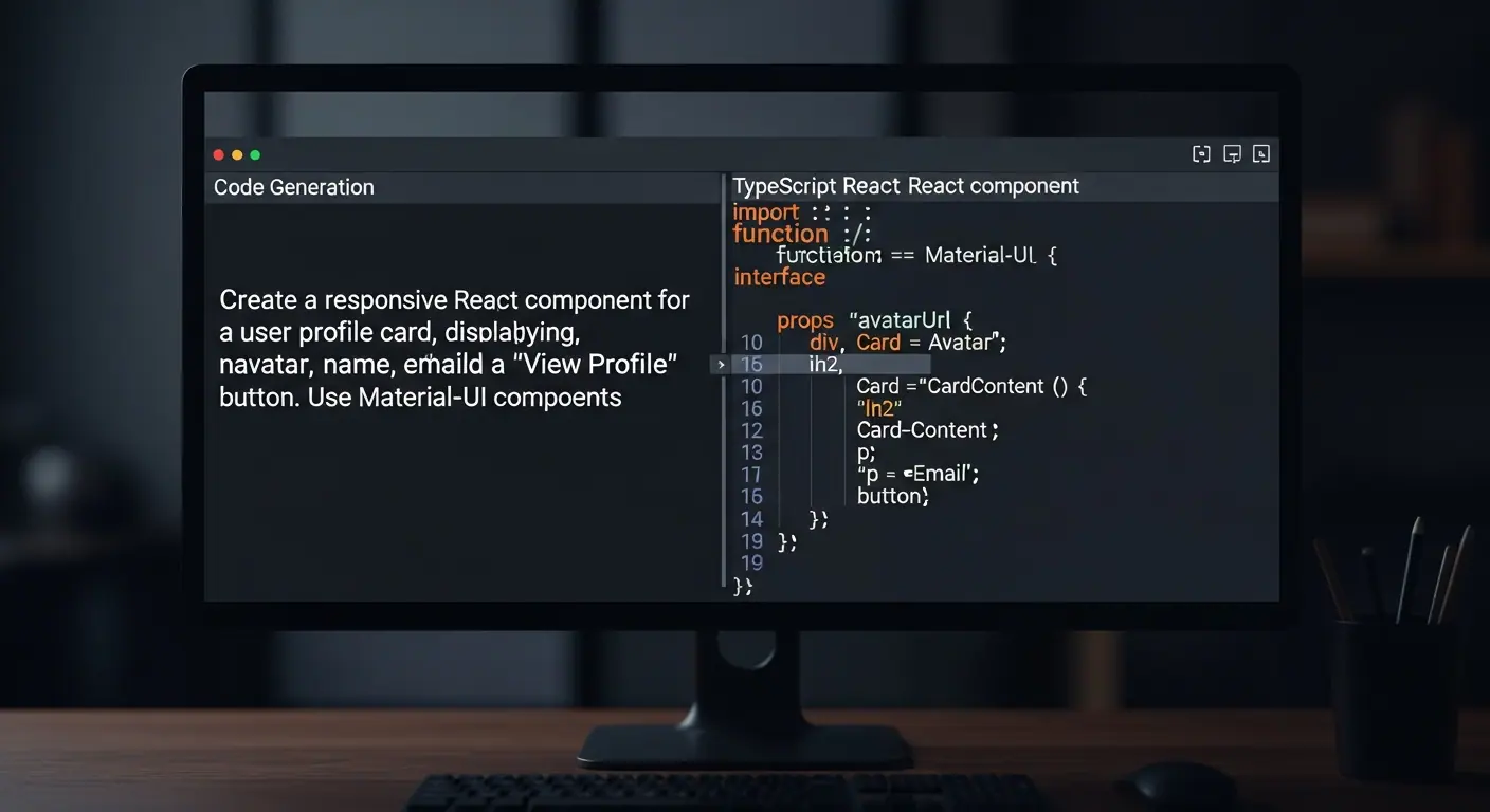 Interface de génération de code Claude Code en action